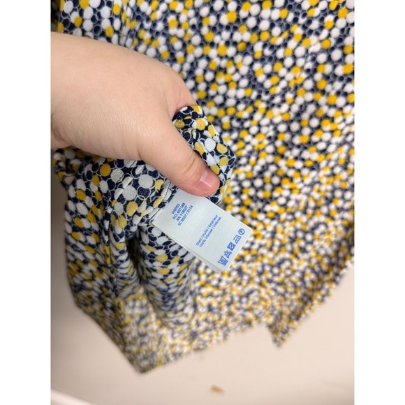 Boden Women Navy Yellow White Ditsy Floral Print Midi Dress Keyhole Neck - Picture 6 of 6